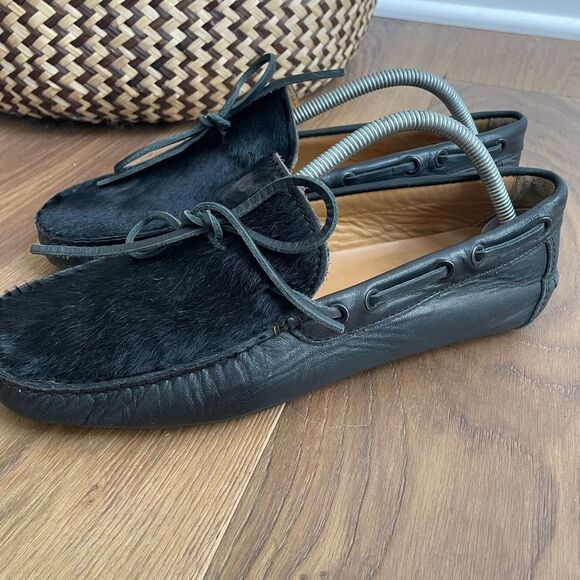Emporio Armani Driving Loafers Moccasins Leather Horsehair $675 Mens 8 main image 8